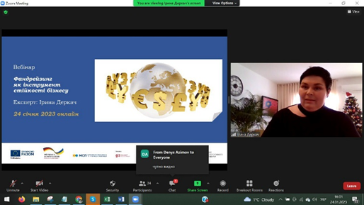 Провели вебінар "Фандрейзинг як інструмент стійкості бізнесу"